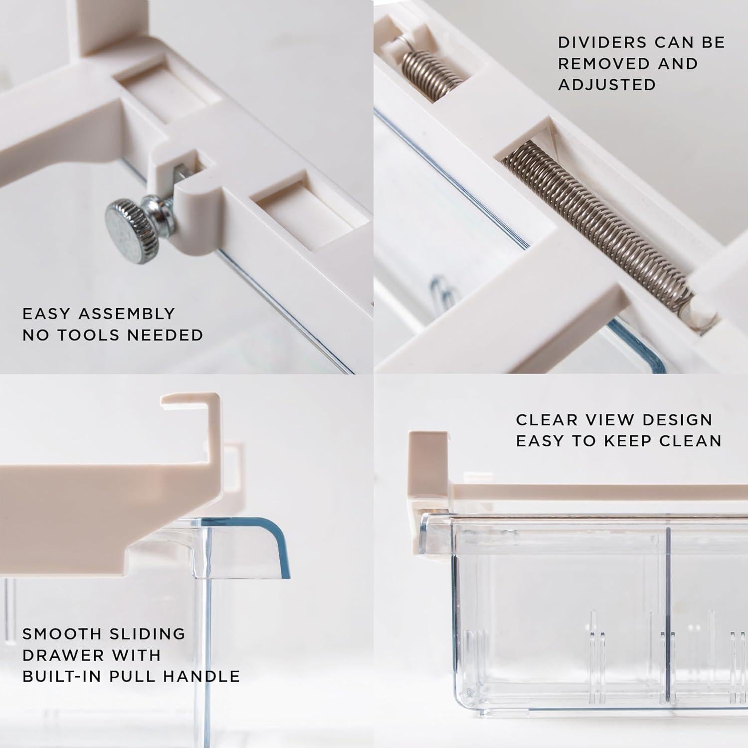 Organizador de Refrigerador BINO 4 Compartimentos Transparente