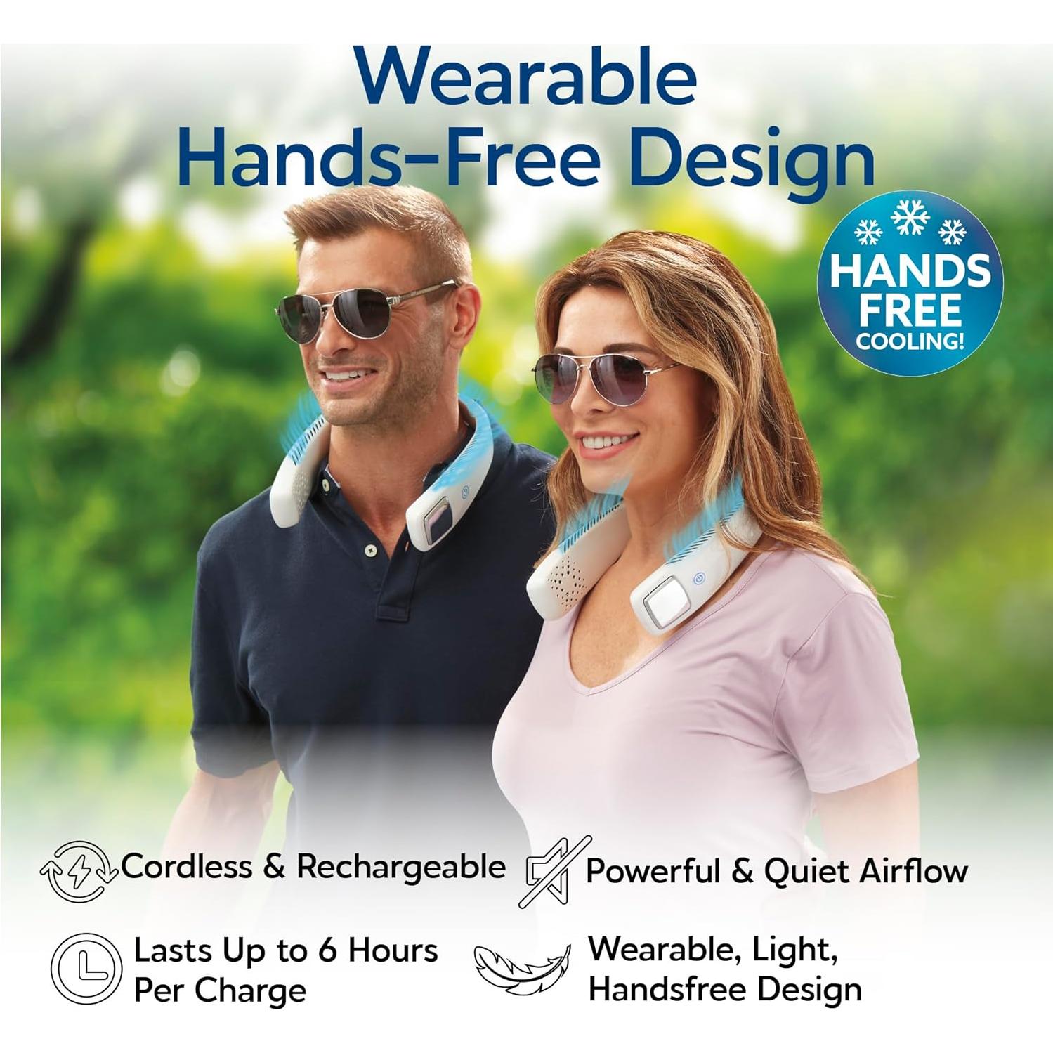 Enfriador Personal de Aire Arctic Air Freedom - Ventilador de Cuello Inalámbrico 3 Velocidades