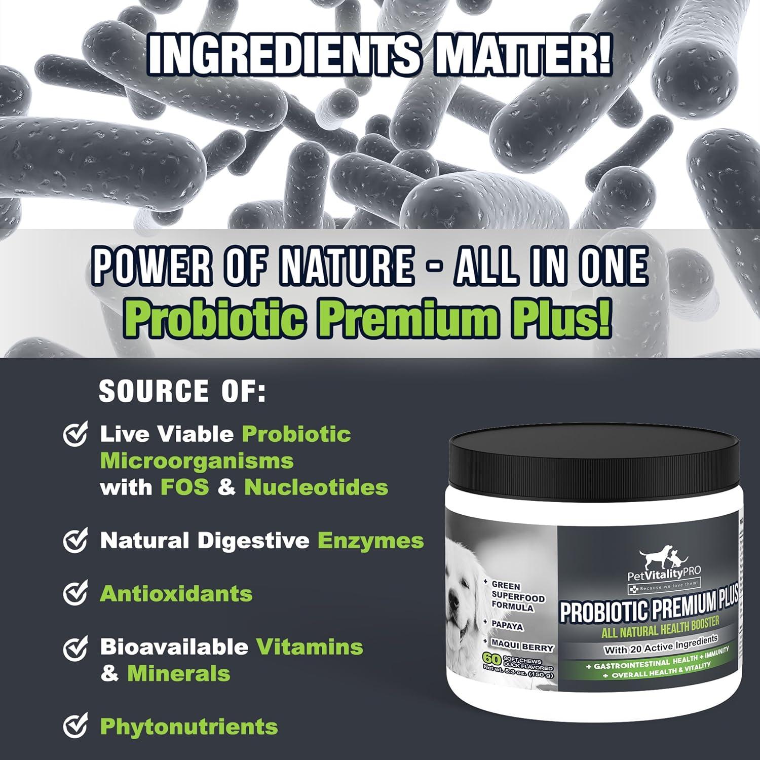 Probióticos Premium para Perros PetVitalityPRO - 60 Chews