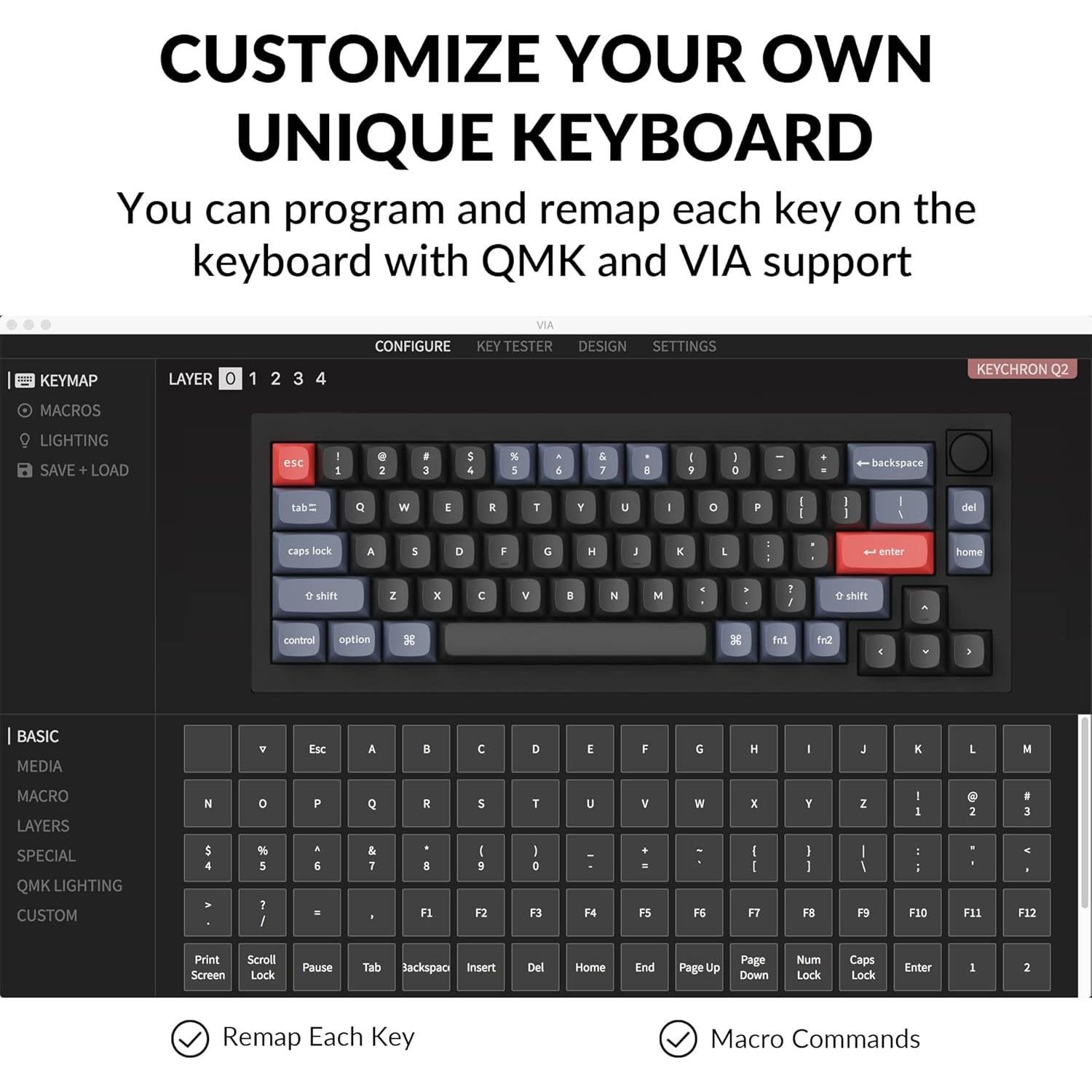 Teclado Mecánico Keychron Q2 Compacto 65% Personalizable