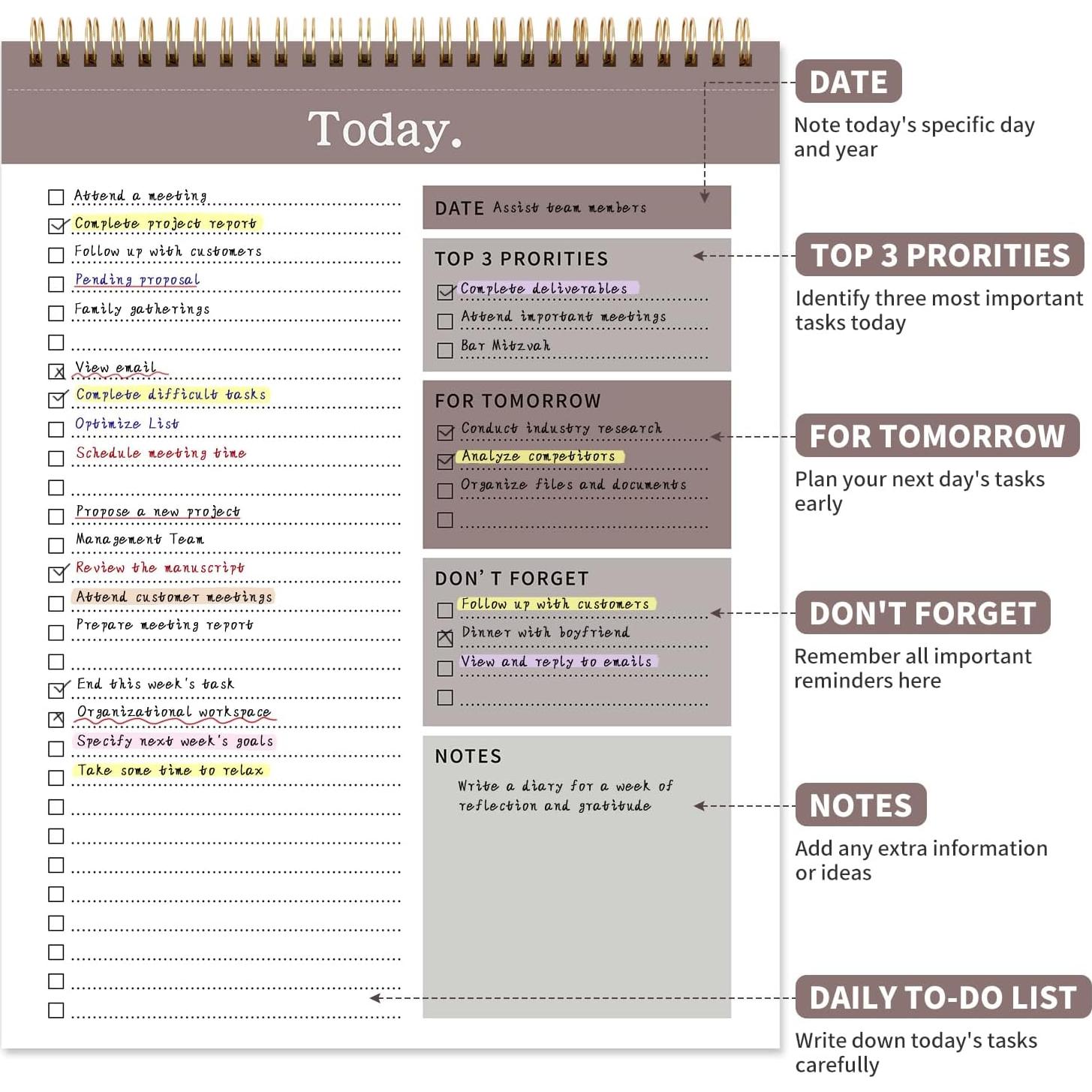 Bloc de Notas ALKALO 52 Hojas No Datadas 21.6x28 cm Marrón