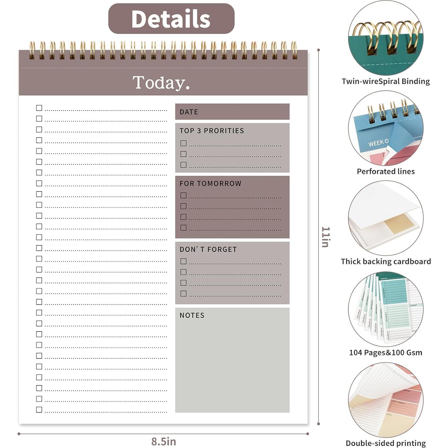 Bloc de Notas ALKALO 52 Hojas No Datadas 21.6x28 cm Marrón