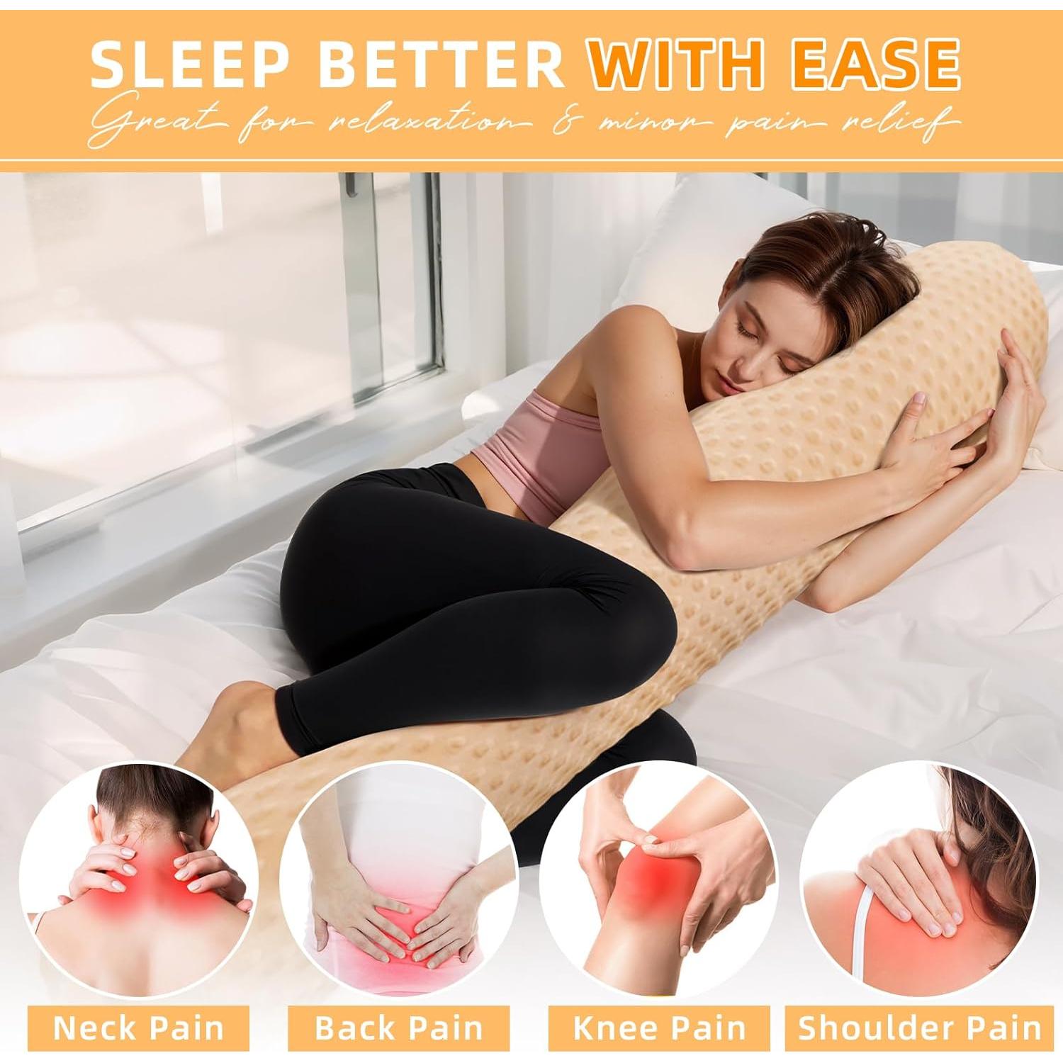 Almohada de Cuerpo Longa Eoieov 150 cm Funda Lavable Gris