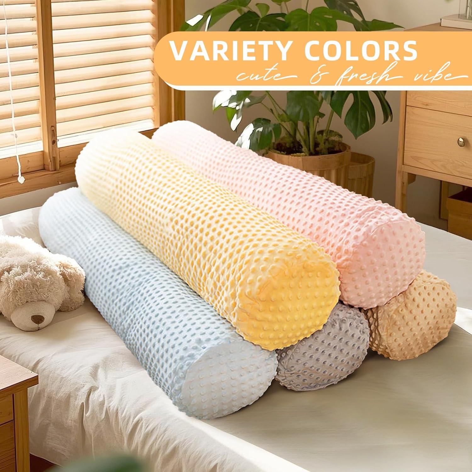 Almohada Redonda Eoieov 61 cm Rosa Viscoelástica Lavable