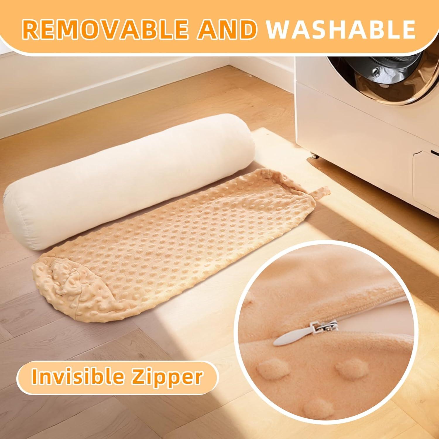 Almohada Redonda Eoieov 61 cm Rosa Viscoelástica Lavable