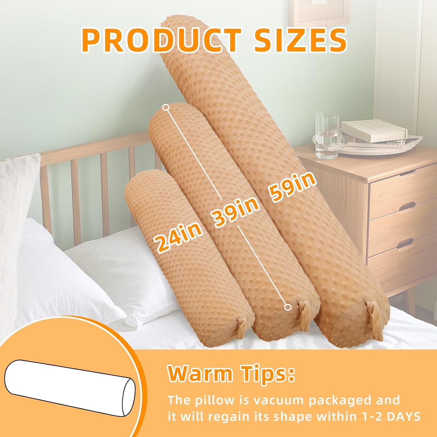 Almohada Redonda Eoieov 61 cm Rosa Viscoelástica Lavable