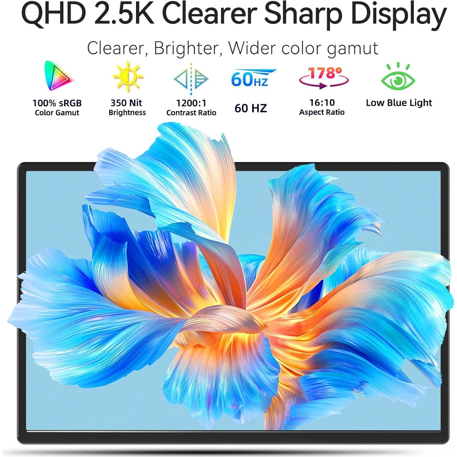 Monitor Portátil 16" 2.5K DZVW - Pantalla Externa HDMI/USB-C