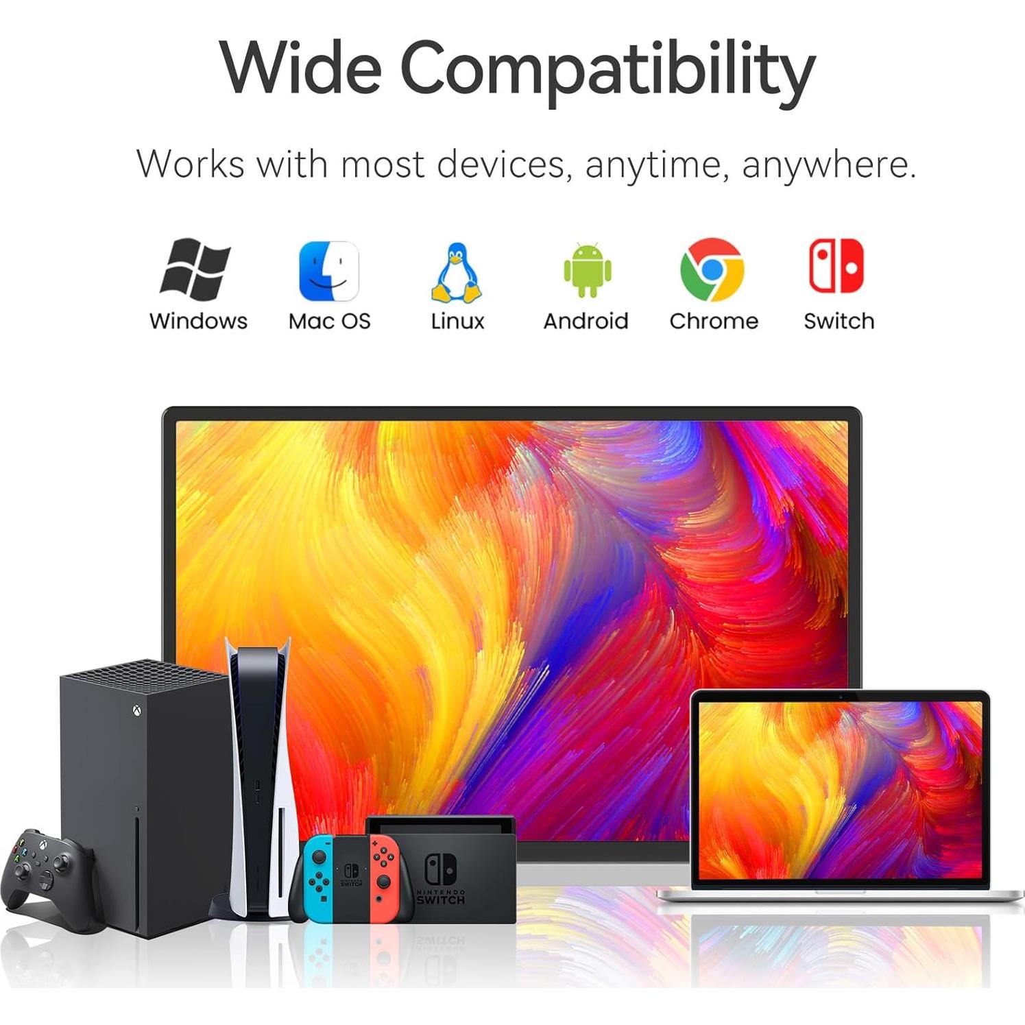 Monitor Portátil 16" 2.5K DZVW - Pantalla Externa HDMI/USB-C