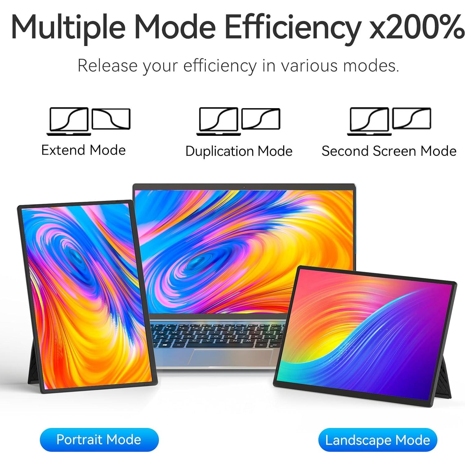 Monitor Portátil 16" 2.5K DZVW - Pantalla Externa HDMI/USB-C