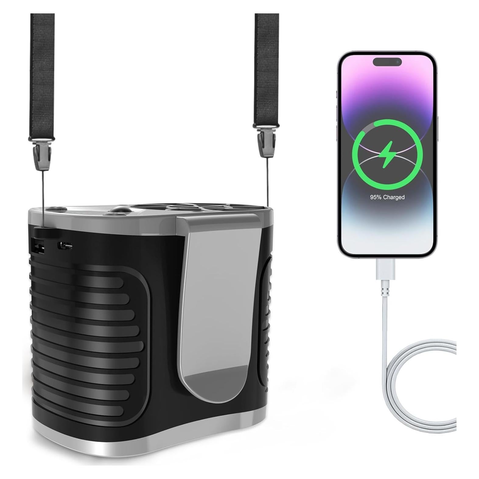 Ventilador Portátil de Cintura AOJLZF F15 15000mAh 7 Velocidades