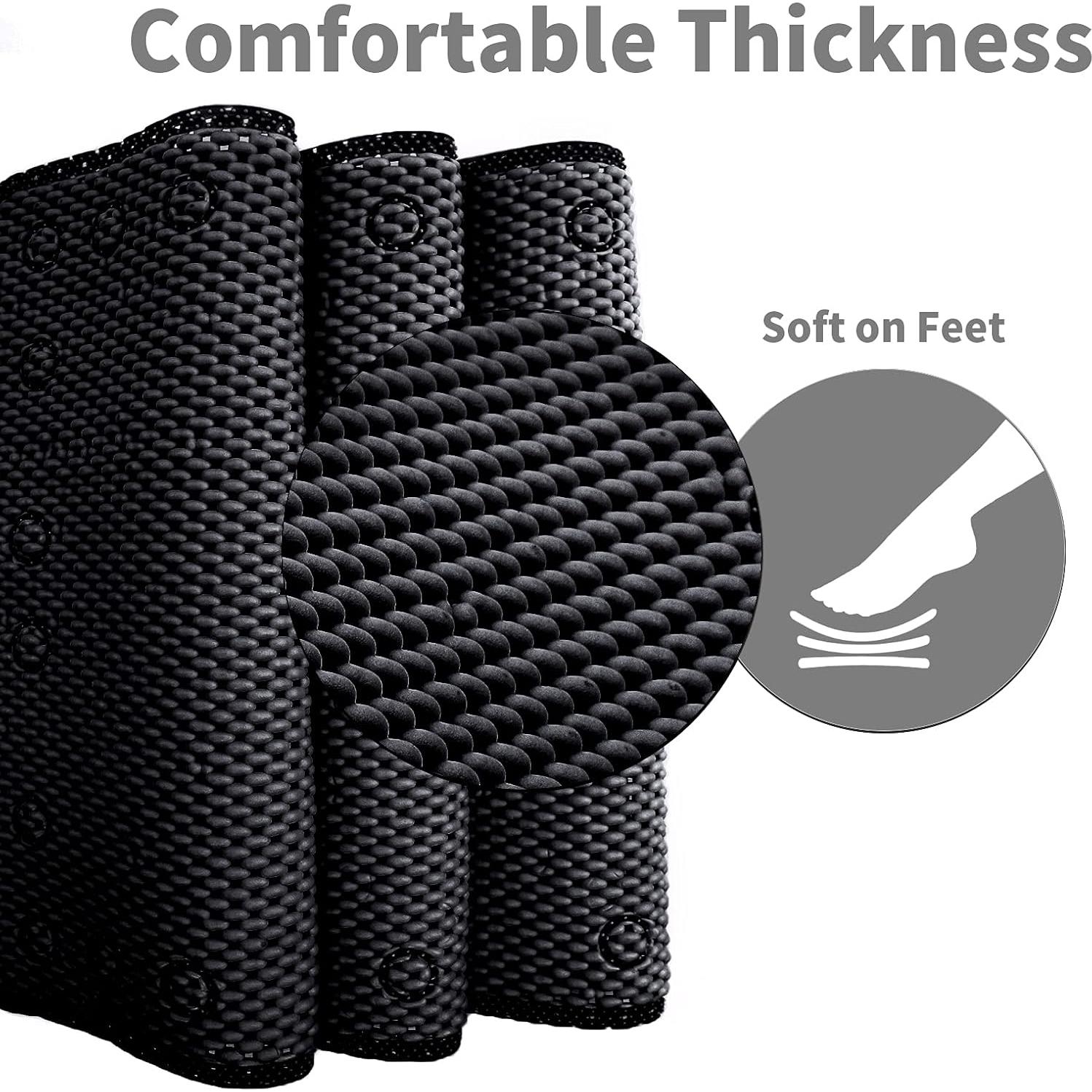 Alfombra de Ducha Antideslizante TJWODO 91.4x43.2cm Negra