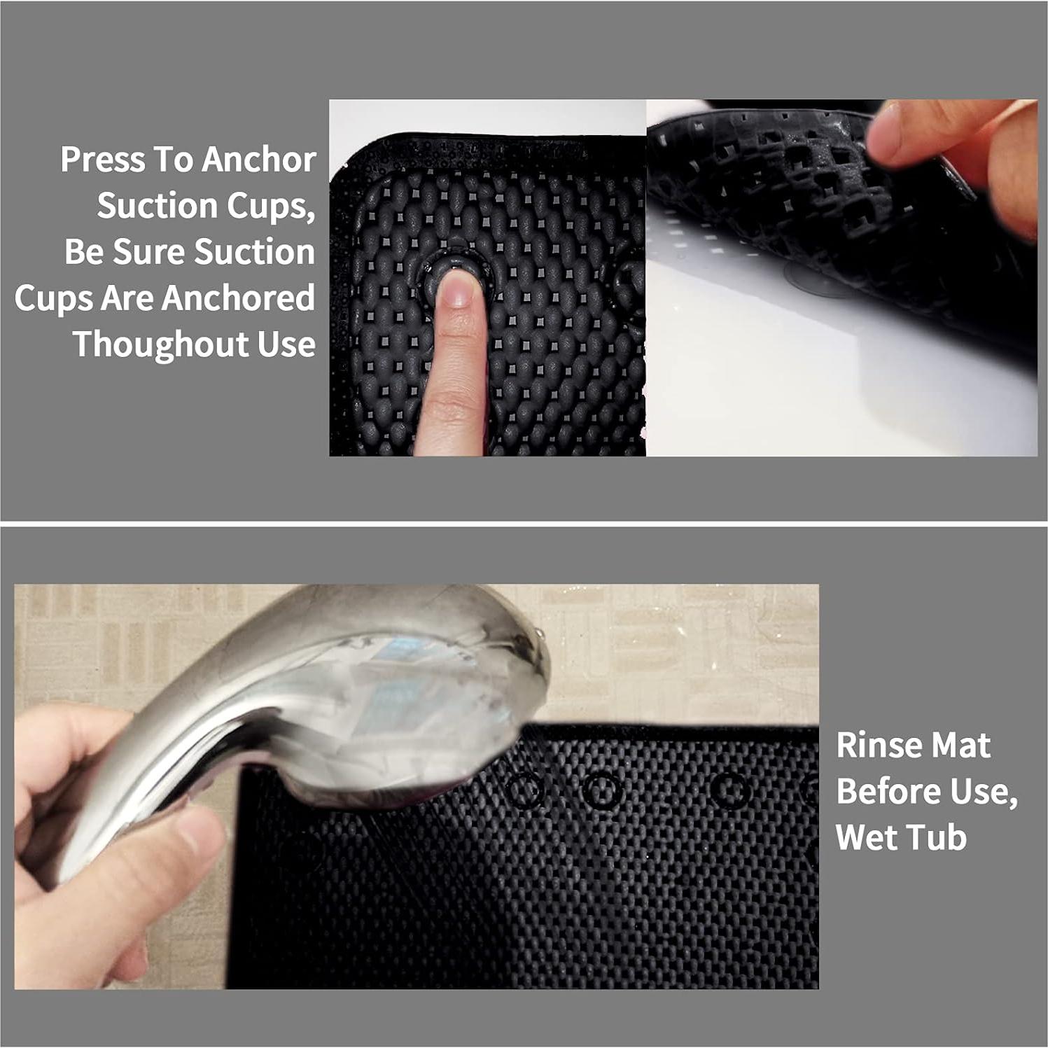 Alfombra de Ducha Antideslizante TJWODO 91.4x43.2cm Negra