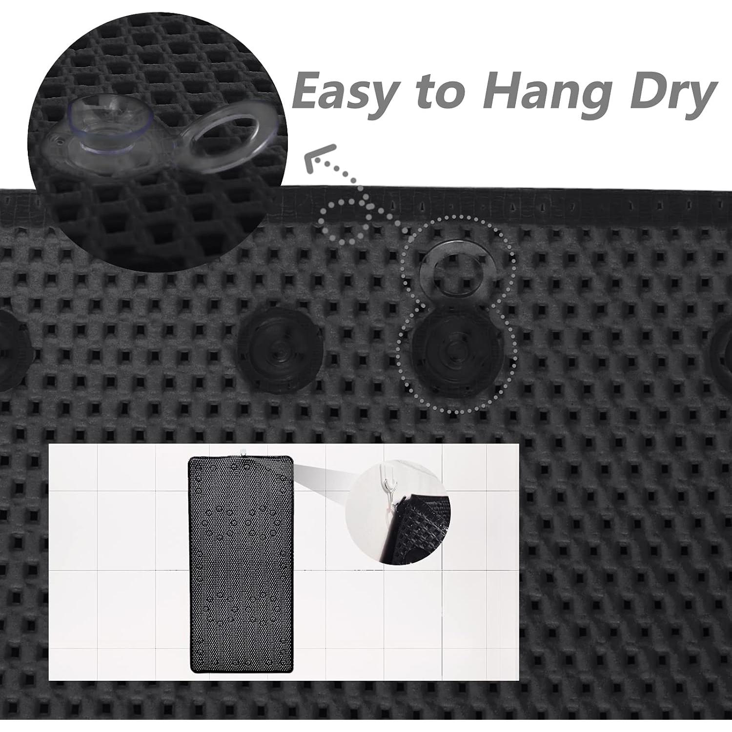 Alfombra de Ducha Antideslizante TJWODO 91.4x43.2cm Negra