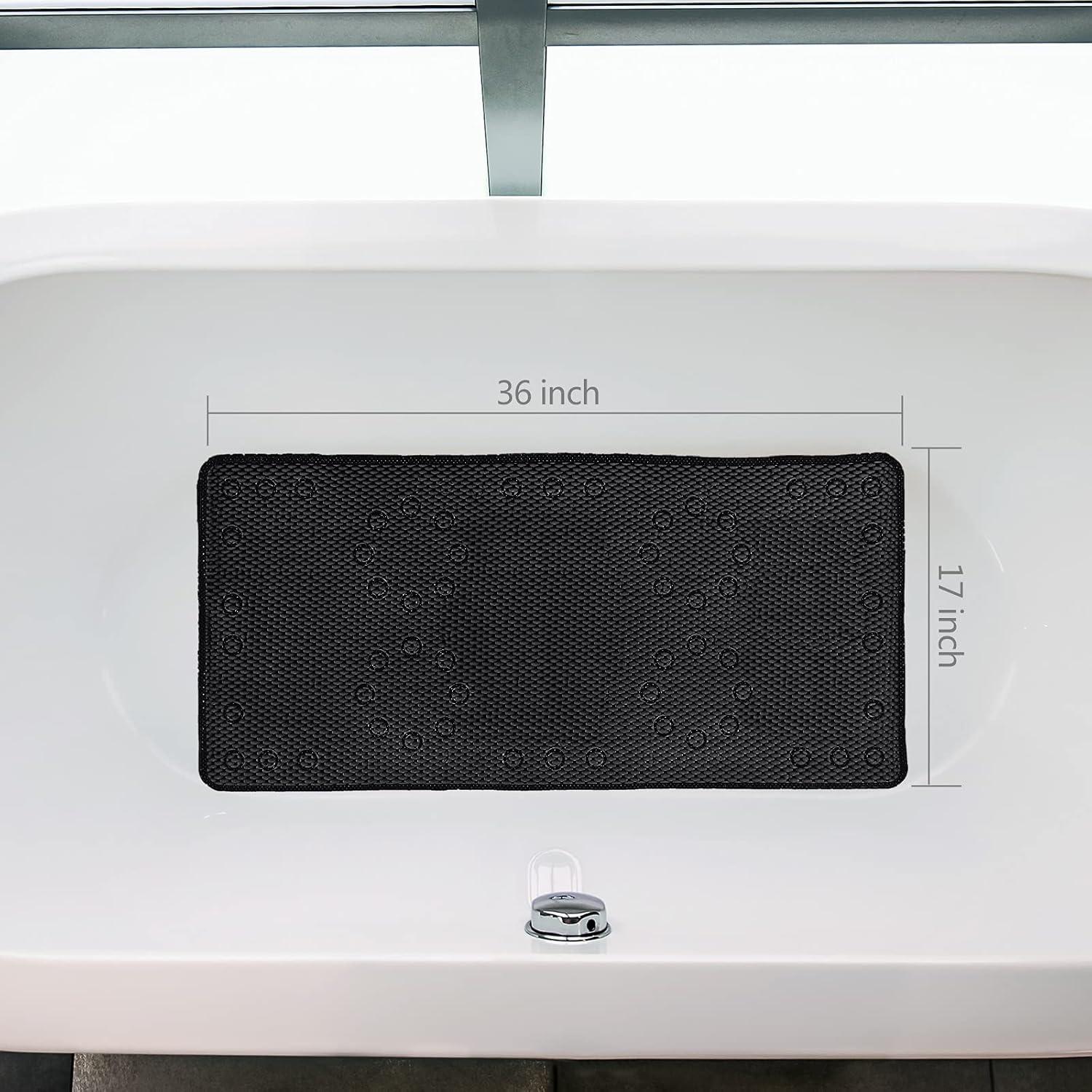 Alfombra de Ducha Antideslizante TJWODO 91.4x43.2cm Negra