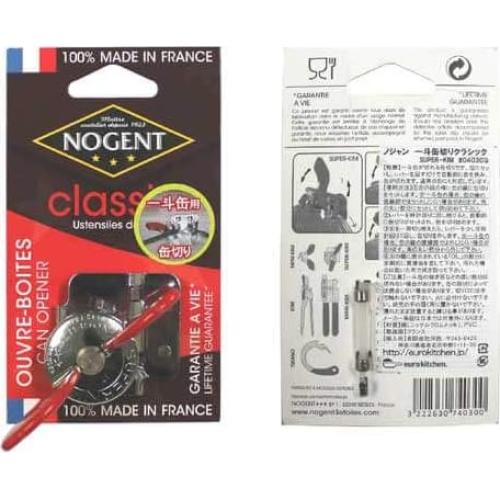 Abrelatas Manual Nogent Rojo, Acero Inoxidable, Hecho en Francia