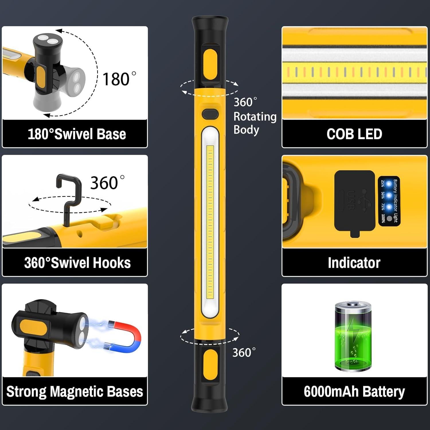 Barra de Luz de Trabajo LED ERAY CML-01-1 6000mAh 3000LM