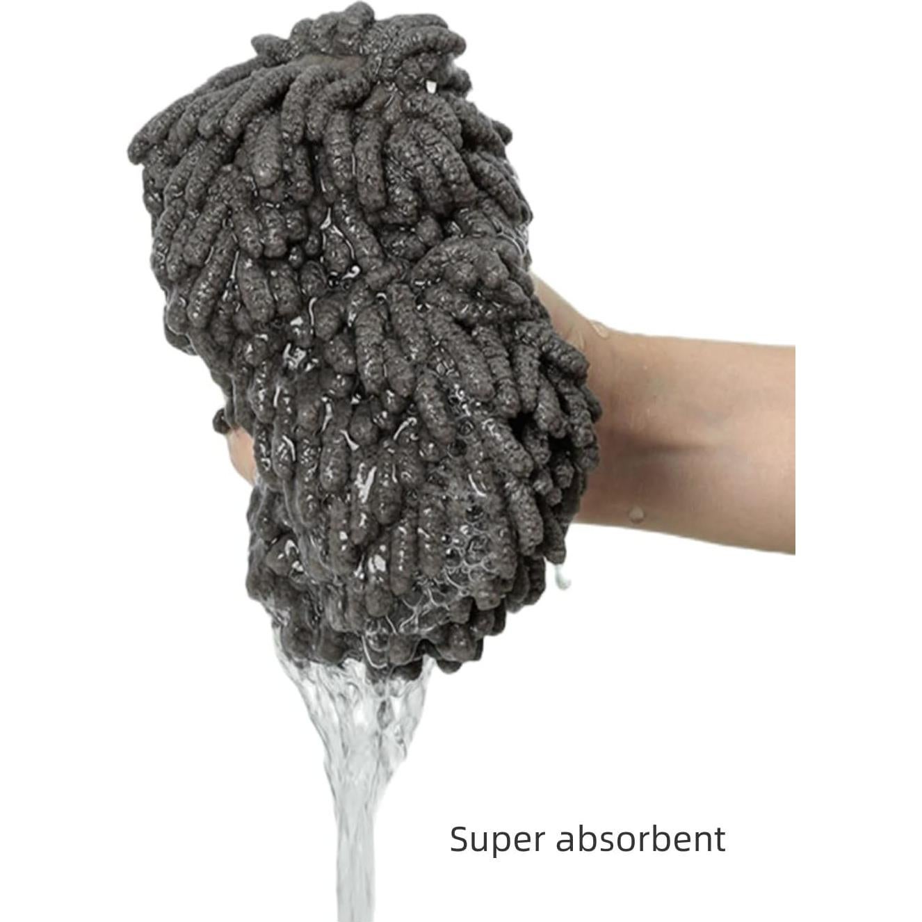 Toallas de Mano Chenille Yaocoral Set de 2 Gris Secado Rápido