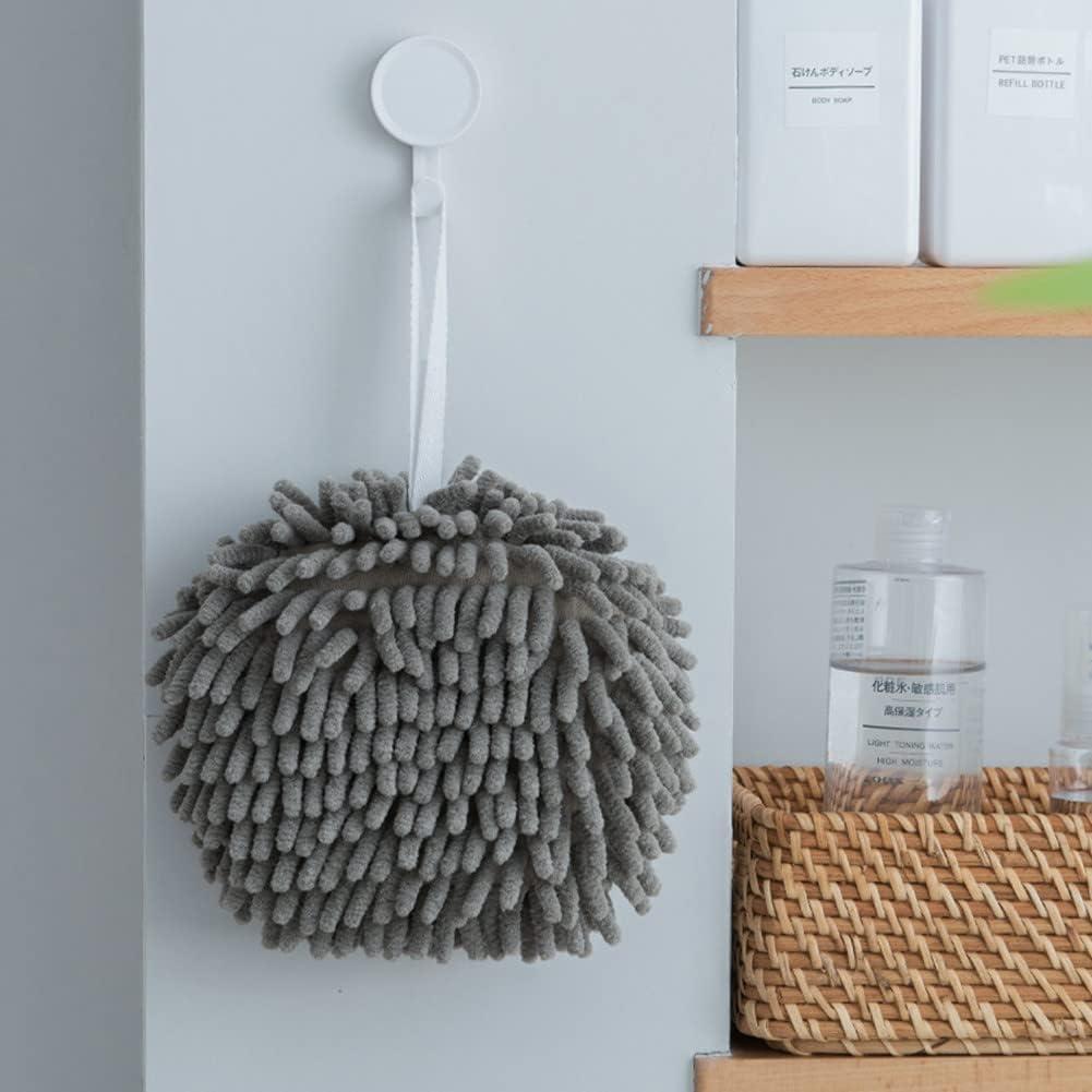 Toallas de Mano Chenille Yaocoral Set de 2 Gris Secado Rápido