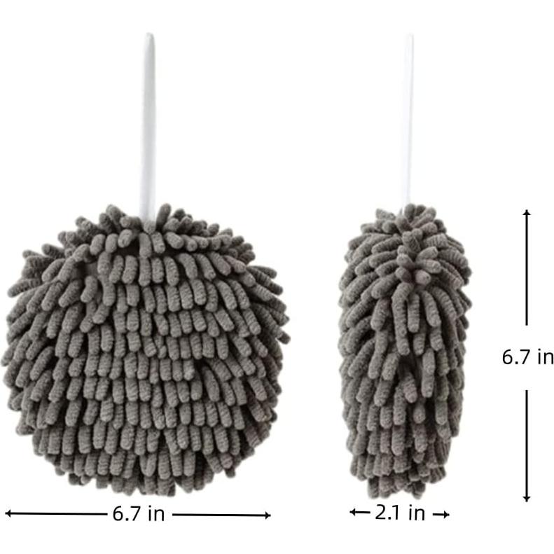 Toallas de Mano Chenille Yaocoral Set de 2 Gris Secado Rápido