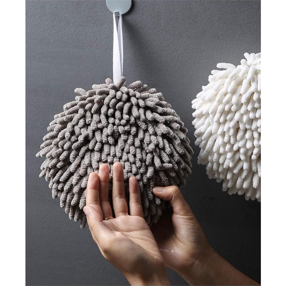 Toallas de Mano Chenille Yaocoral Set de 2 Gris Secado Rápido