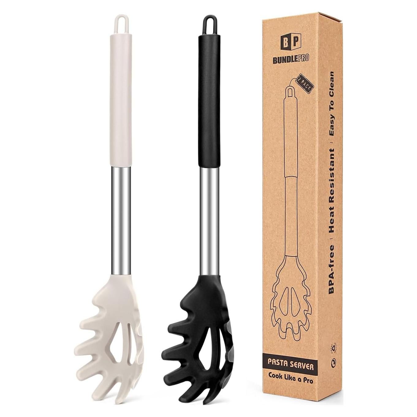 Juego de 2 tenedores de pasta BUNDLEPRO silicona negro-khaki