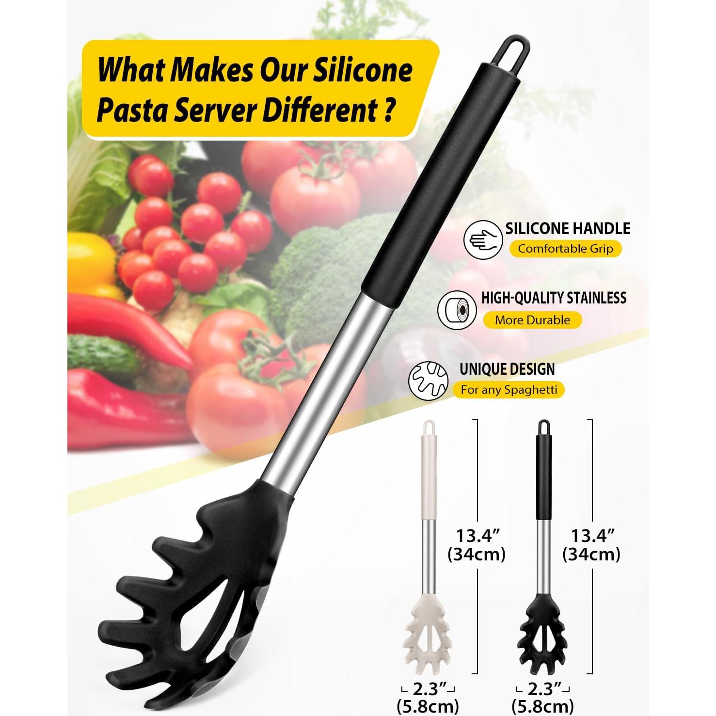 Juego de 2 tenedores de pasta BUNDLEPRO silicona negro-khaki