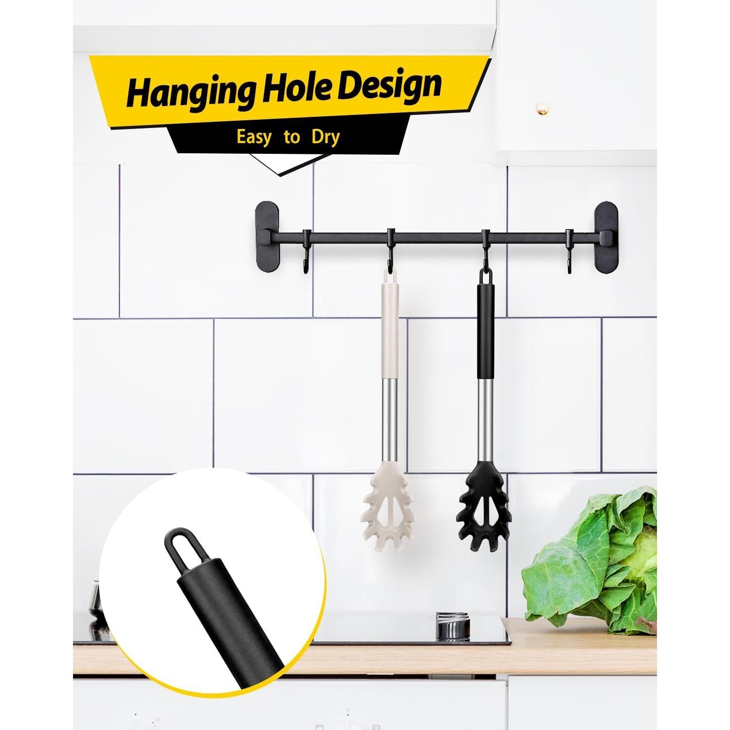 Juego de 2 tenedores de pasta BUNDLEPRO silicona negro-khaki