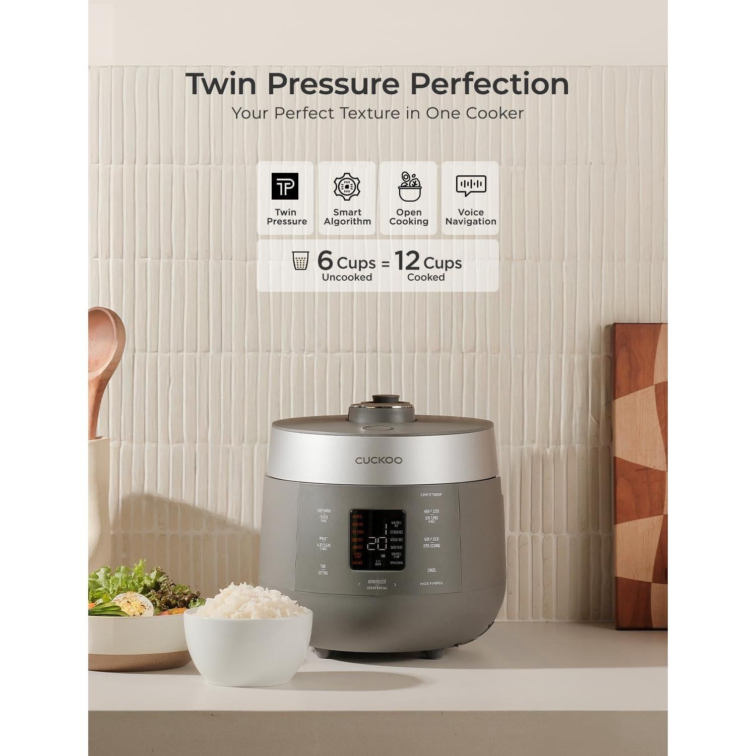 Olla de Arroz a Presión Cuckoo CRP-ST0609FG 6 Tazas Gris