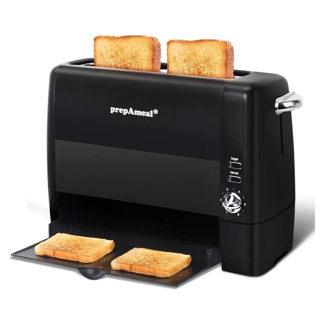 Tostadora de ranura larga prepAmeal 2 rebanadas 800W negra