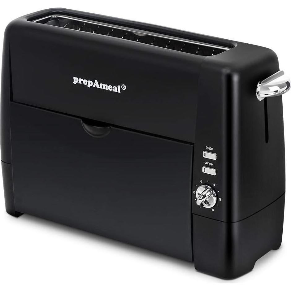 Tostadora de ranura larga prepAmeal 2 rebanadas 800W negra