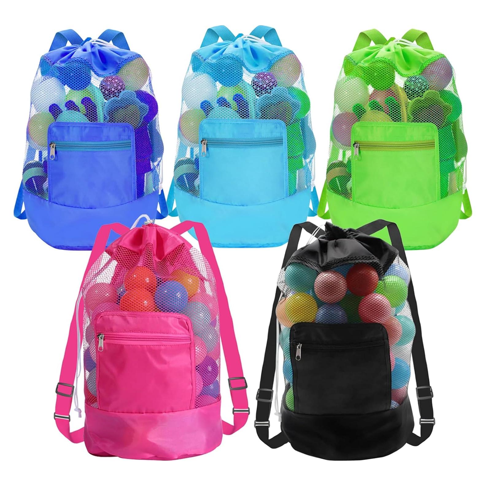 Bolsa de Playa de Malla INVODA 5PCS Plegable 25L Ajustable