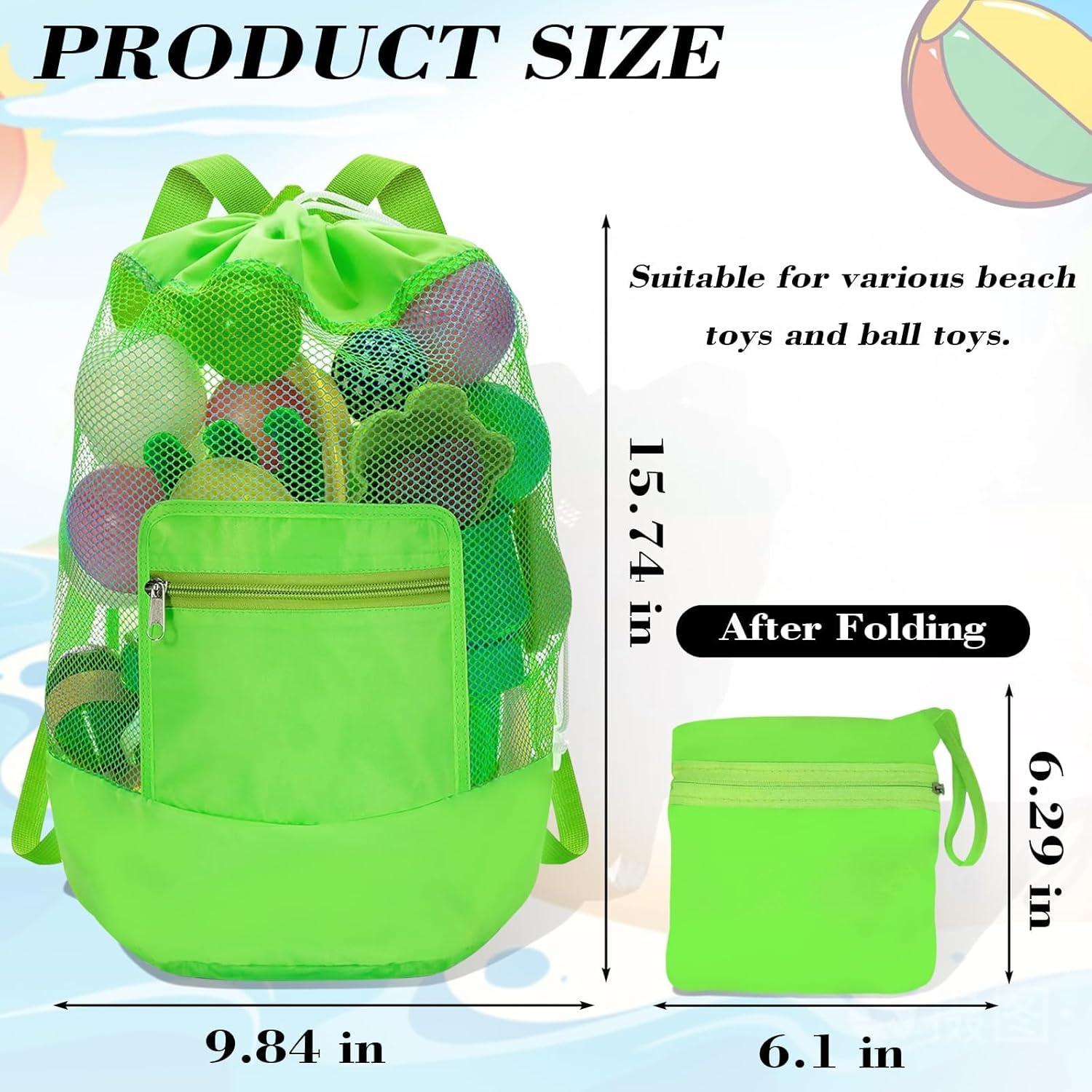 Bolsa de Playa de Malla INVODA 5PCS Plegable 25L Ajustable