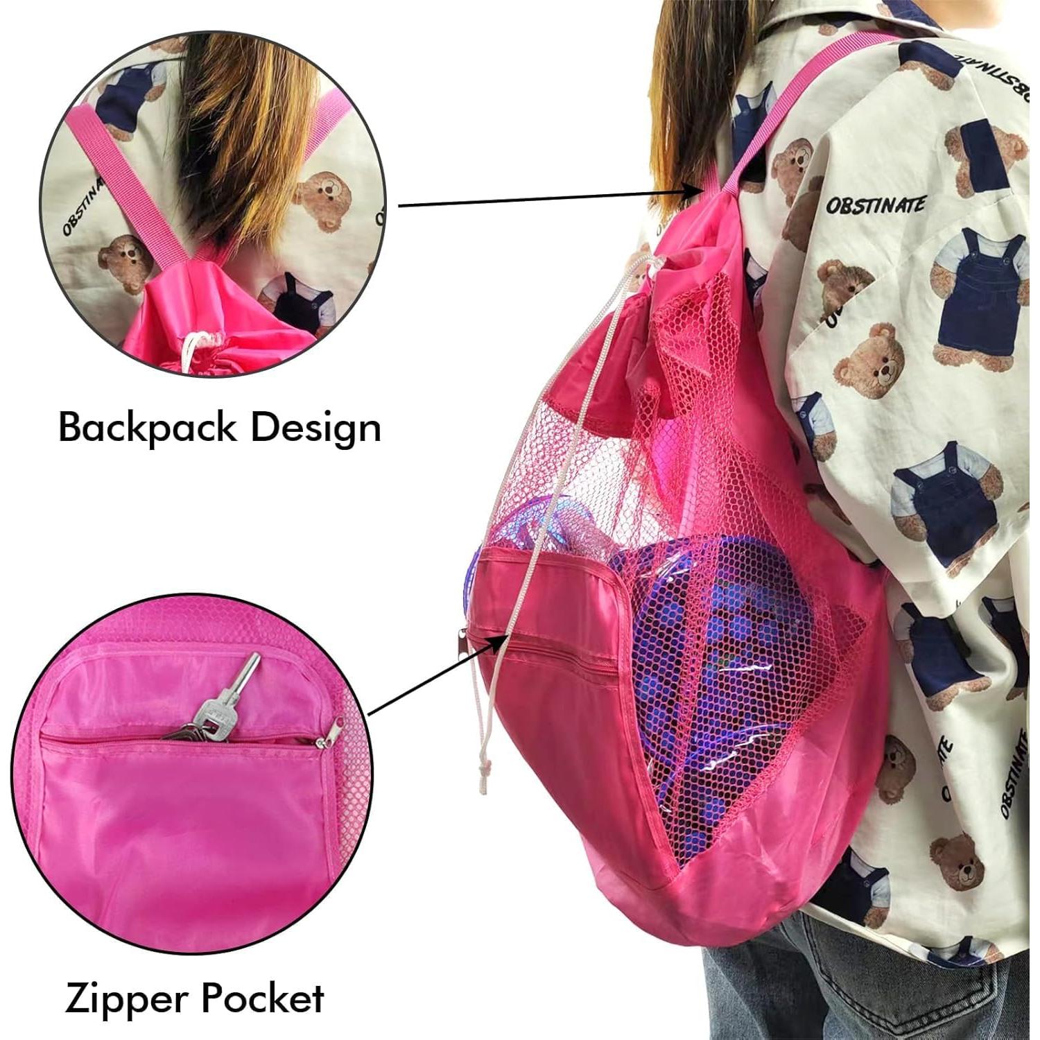 Bolsa de Playa de Malla INVODA 5PCS Plegable 25L Ajustable