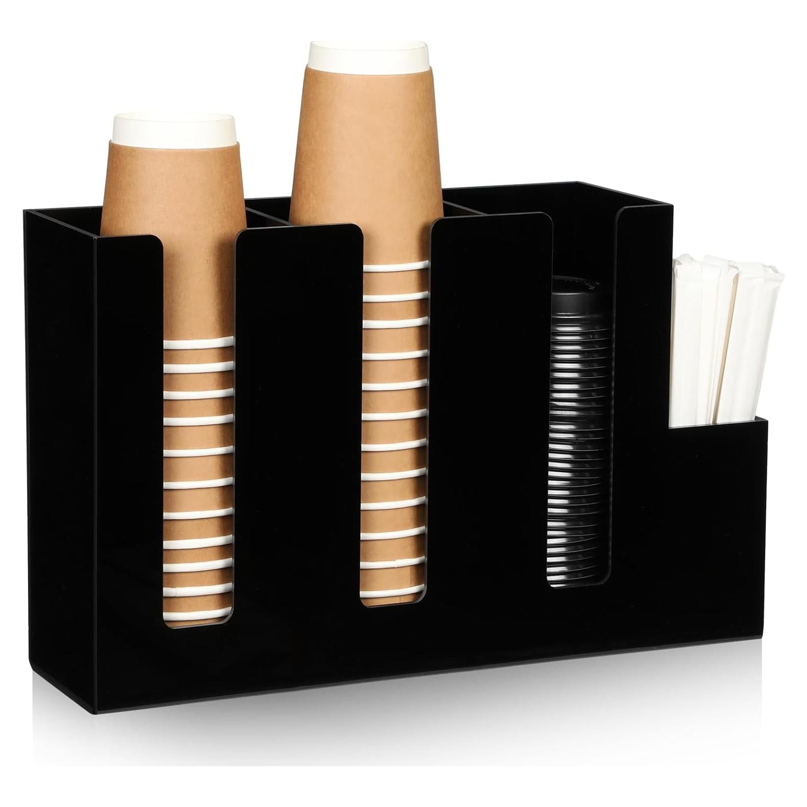 Organizador de Tazas de Acrílico Cunhill 4 Compartimentos Negro