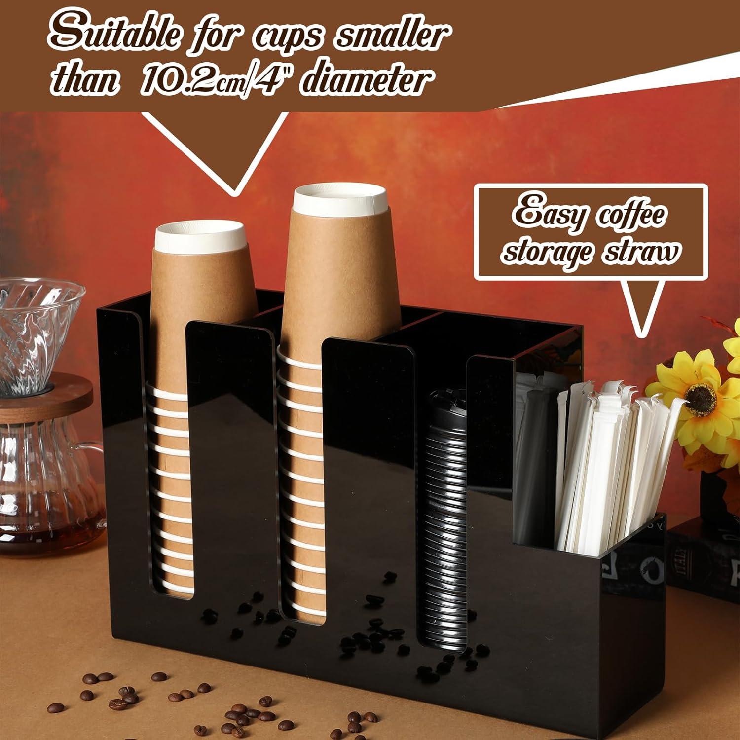 Organizador de Tazas de Acrílico Cunhill 4 Compartimentos Negro