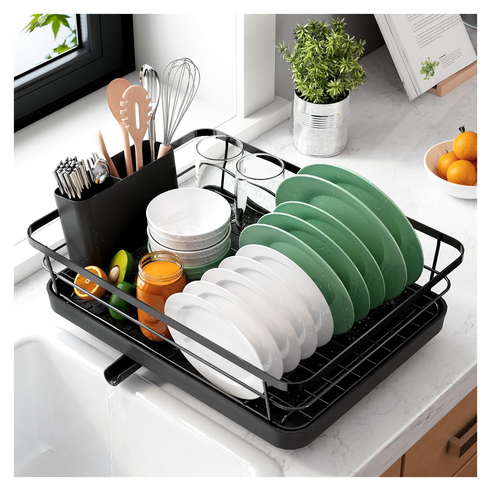 Estante Secador de Platos Kitsure 30.48x39.37cm Negro