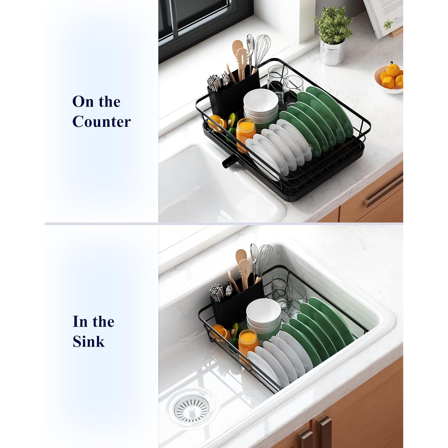 Estante Secador de Platos Kitsure 30.48x39.37cm Negro