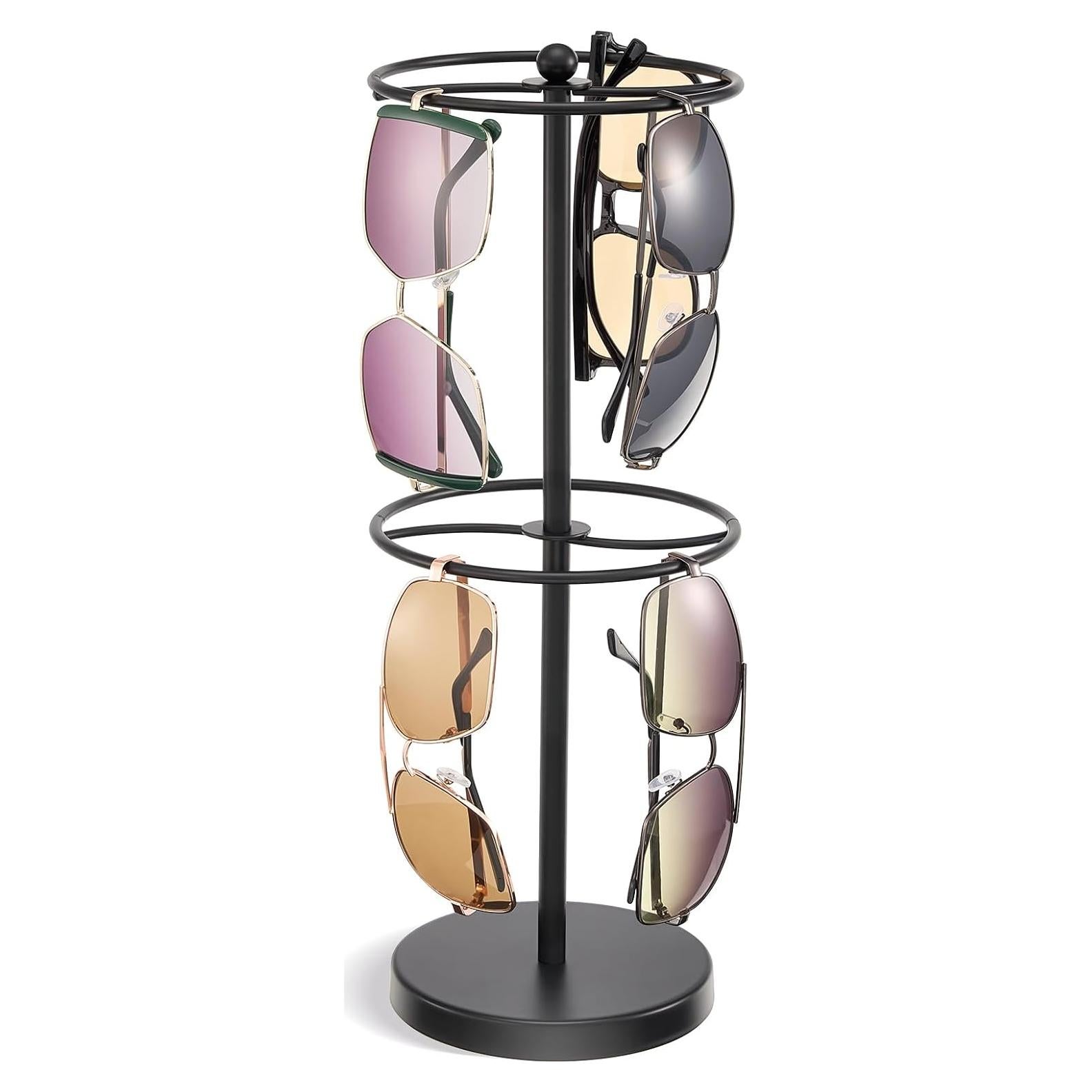 Organizador de Gafas Lolalet, Estante Doble para 18 Pares - Negro