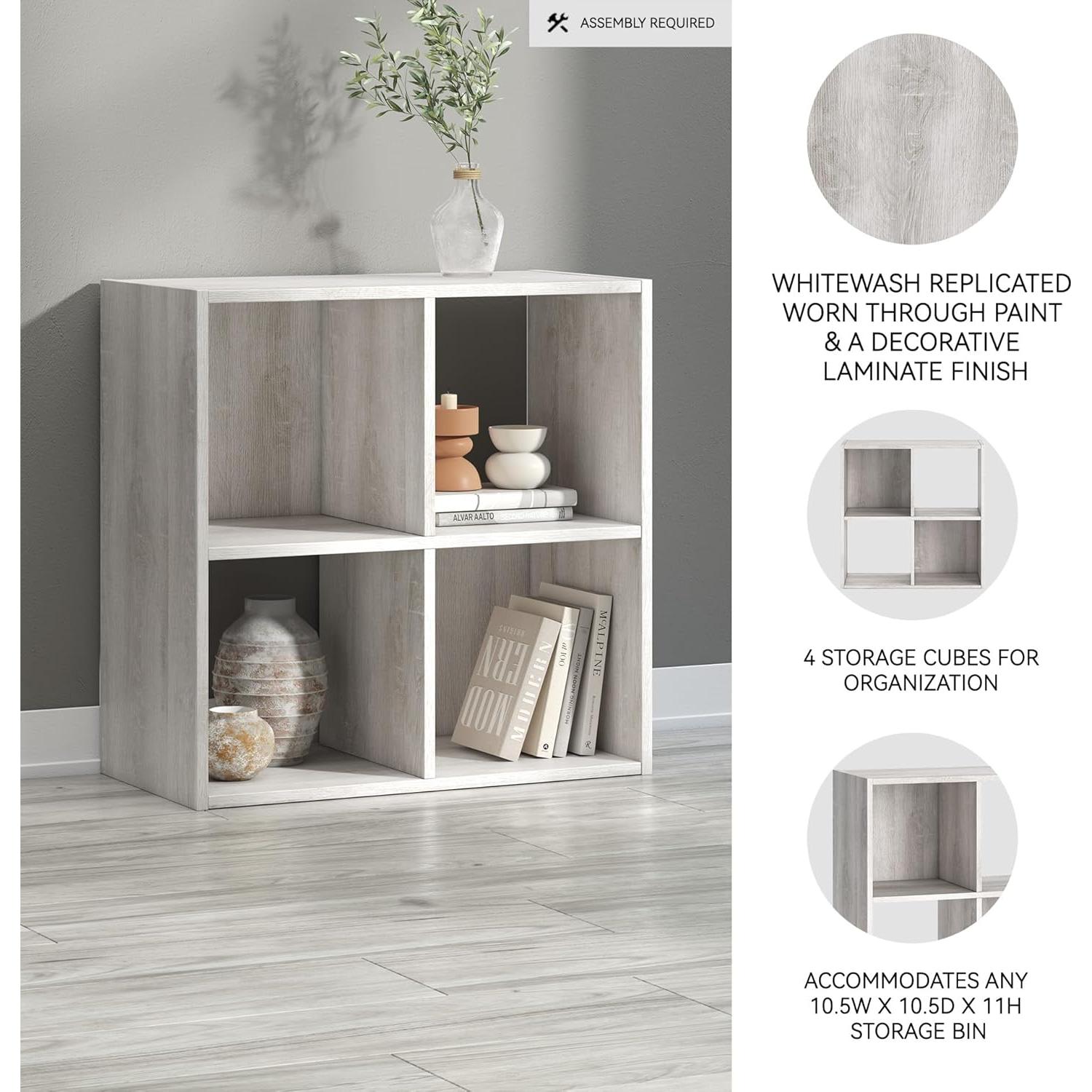 Organizador de 4 Cubos Blanqueado Paxberry Ashley