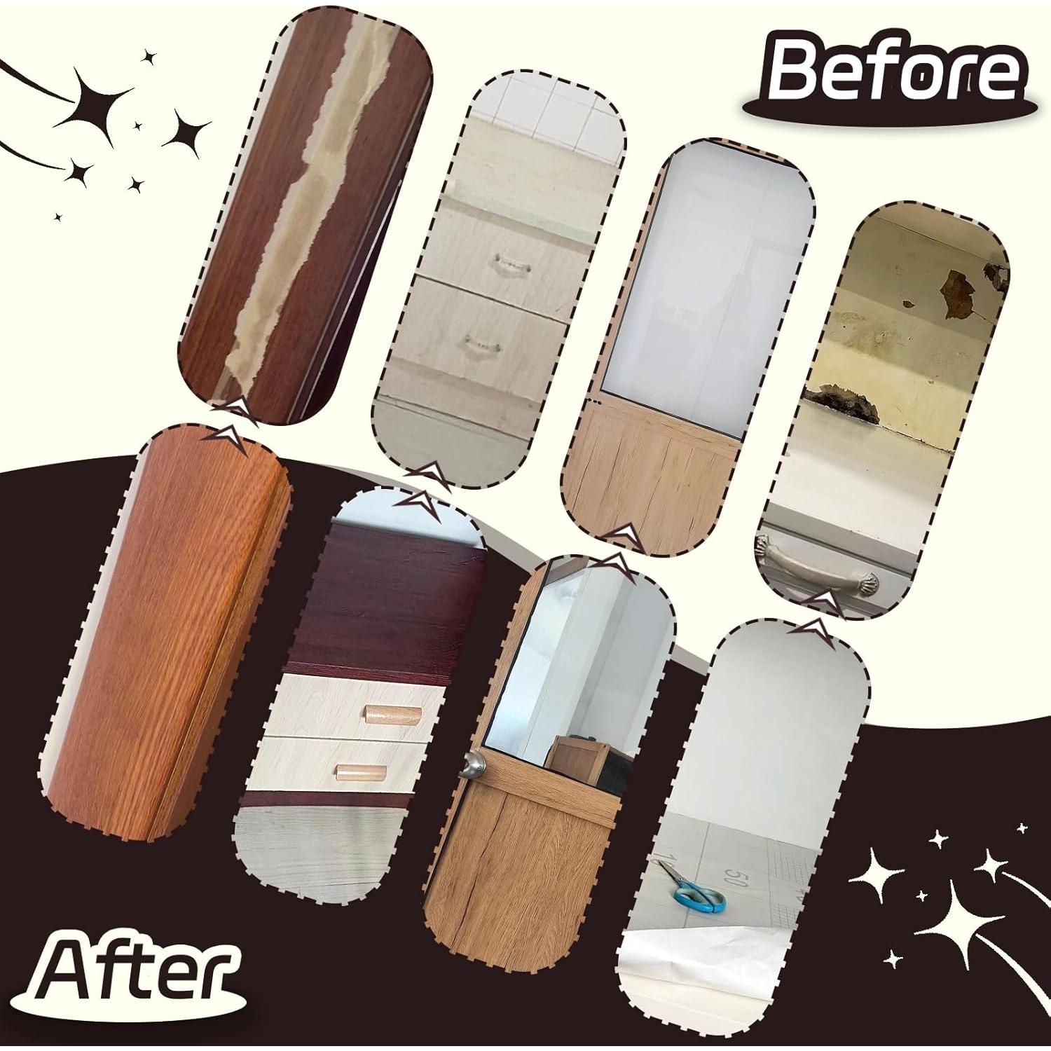 Cinta de Grano de Madera Autoadhesiva Jinenat 4m Beige