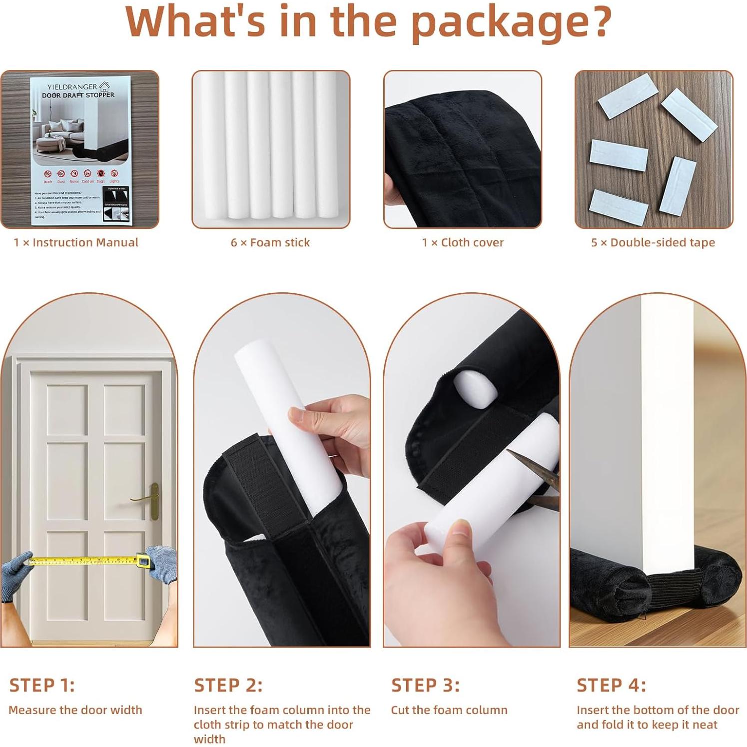 Relleno de Grietas para Puertas Yieldranger 91.44 cm Negro