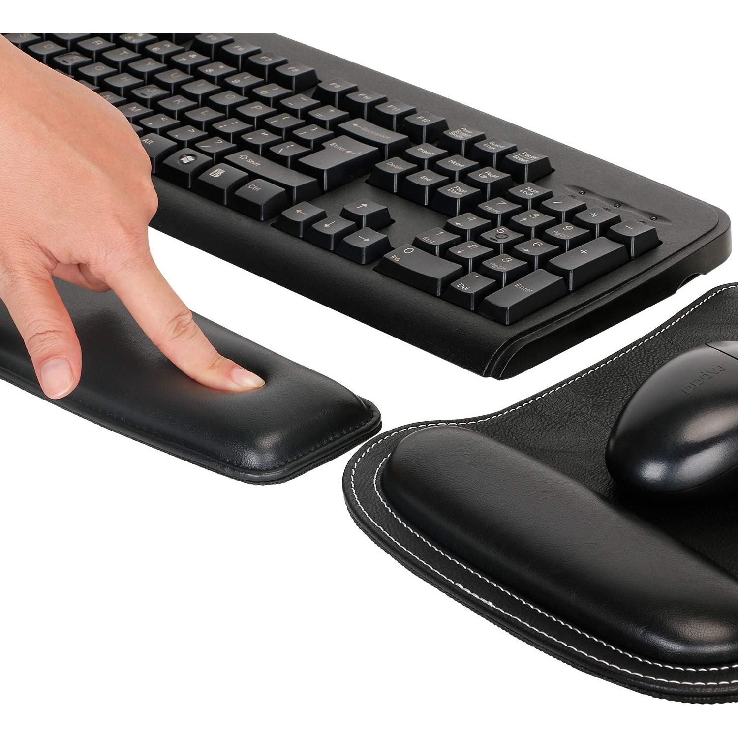 Set Reposamuñecas Ergonómico RICHEN para Teclado y Ratón Negro