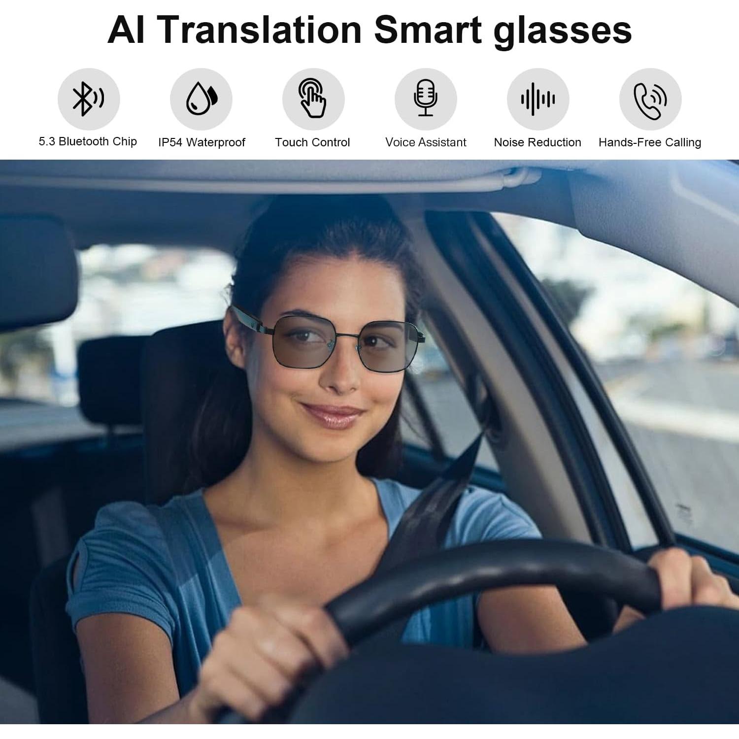 Gafas de Traducción Inteligente AI UF-11, Bluetooth, Reducción de Ruido