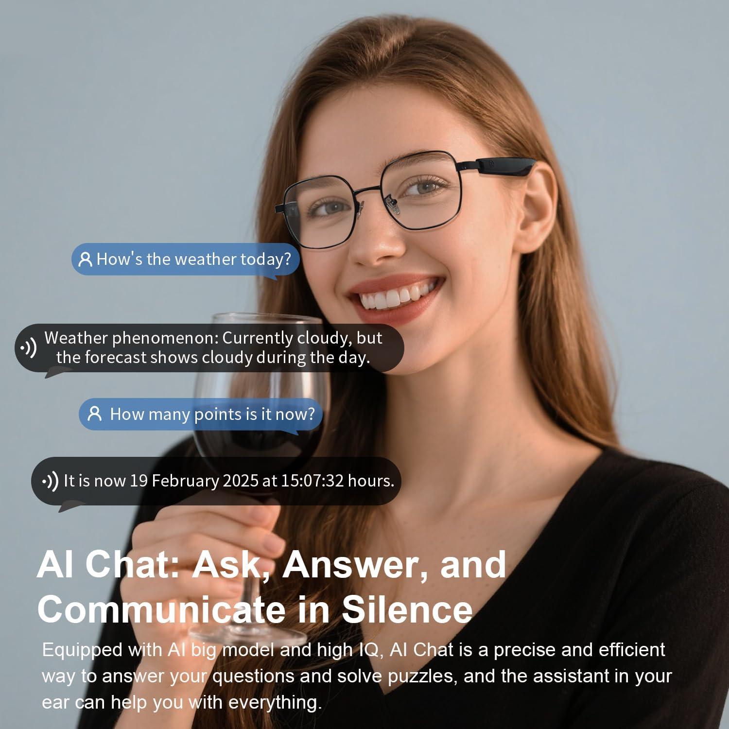 Gafas de Traducción Inteligente AI UF-11, Bluetooth, Reducción de Ruido