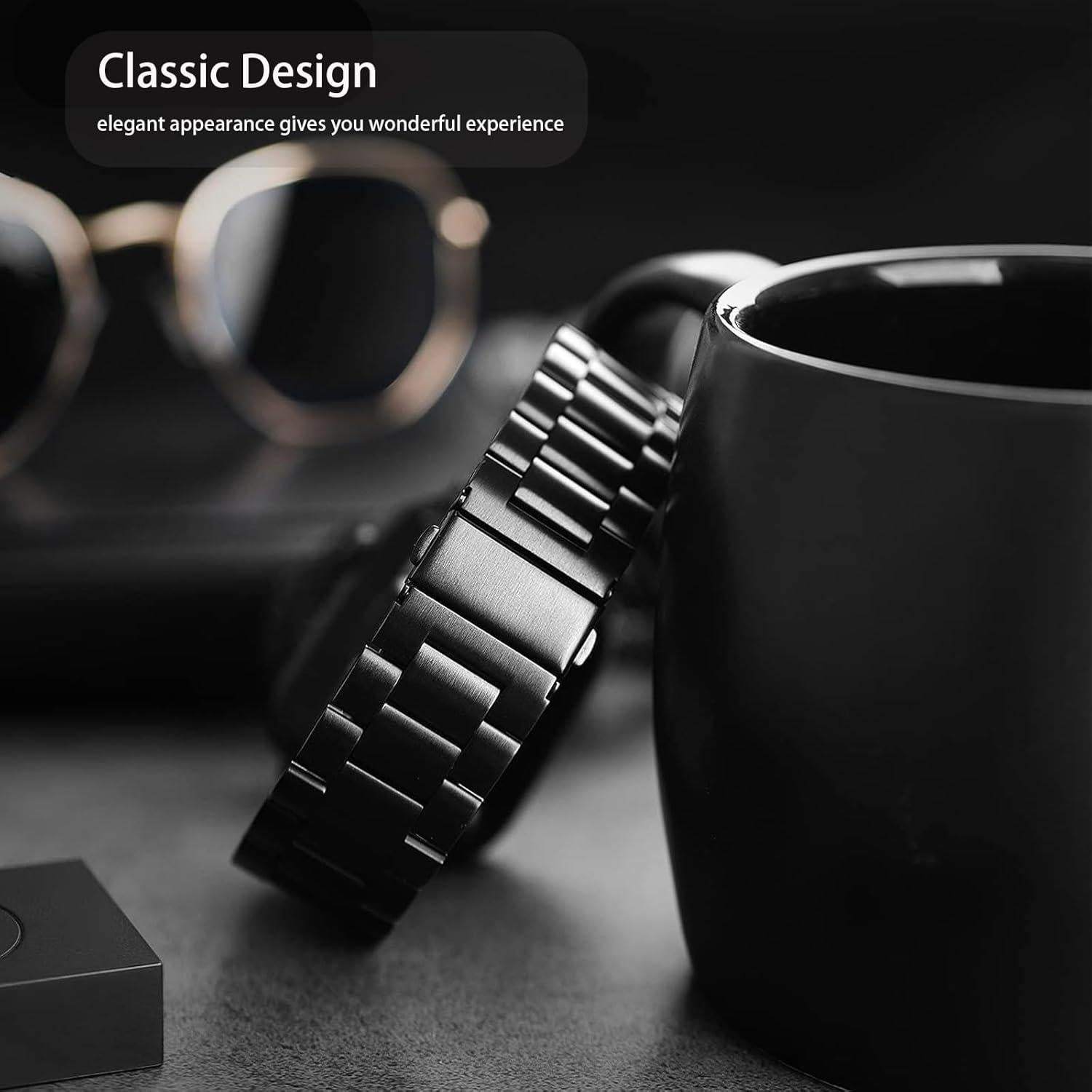 Correa de Acero Inoxidable para HUAWEI Band 10, 9, 8 - Negro