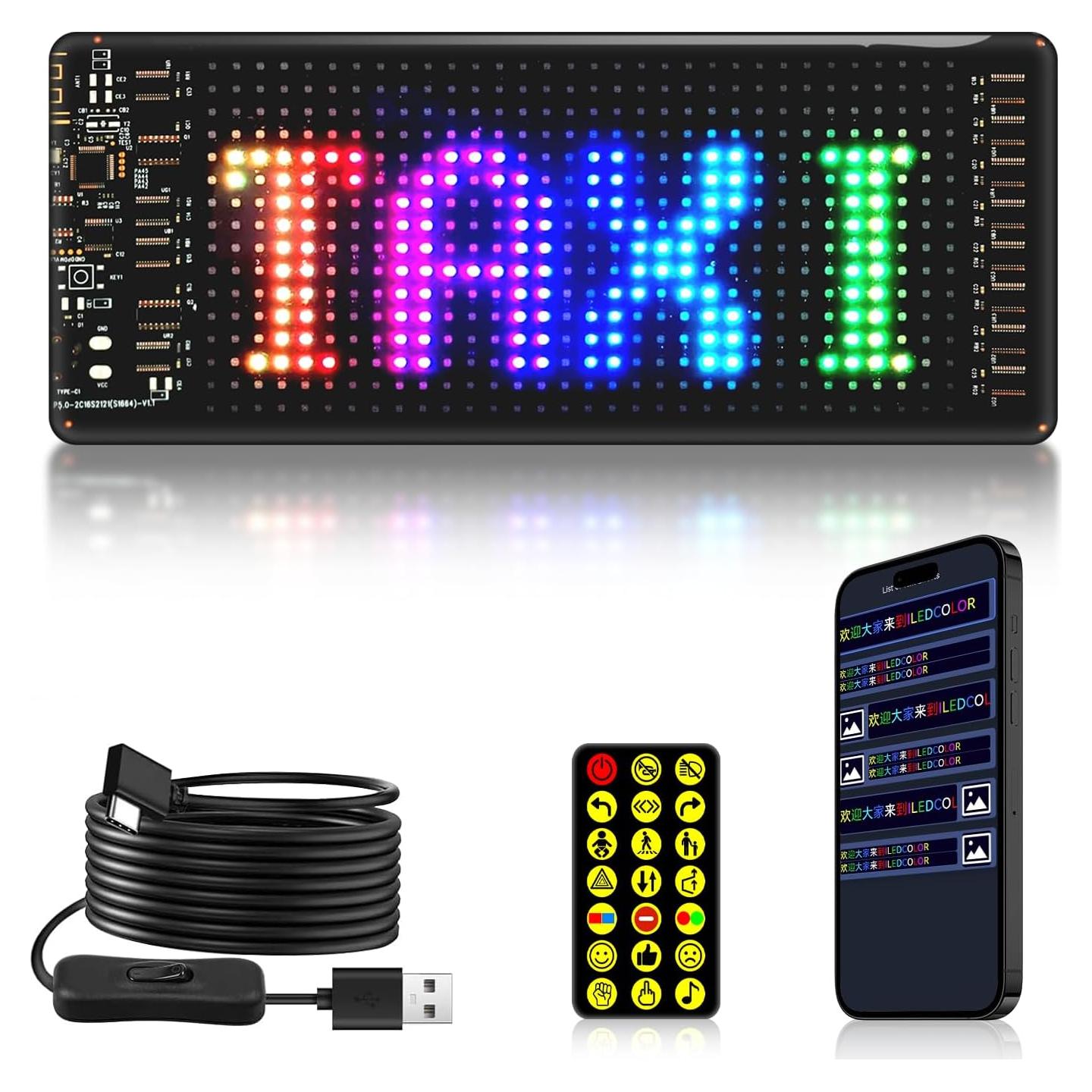Cartel LED Programable ILEDSHOW 17.78x7.62cm Bluetooth Multicolor