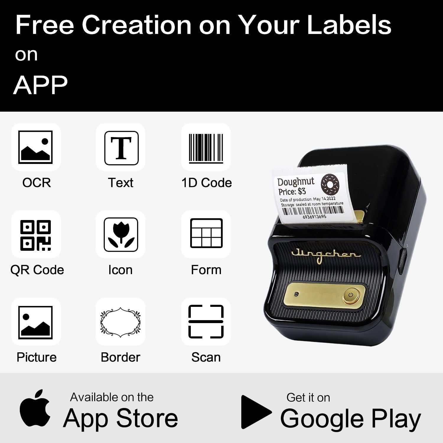 Impresora de Etiquetas Térmica B21 Portátil Bluetooth Negro