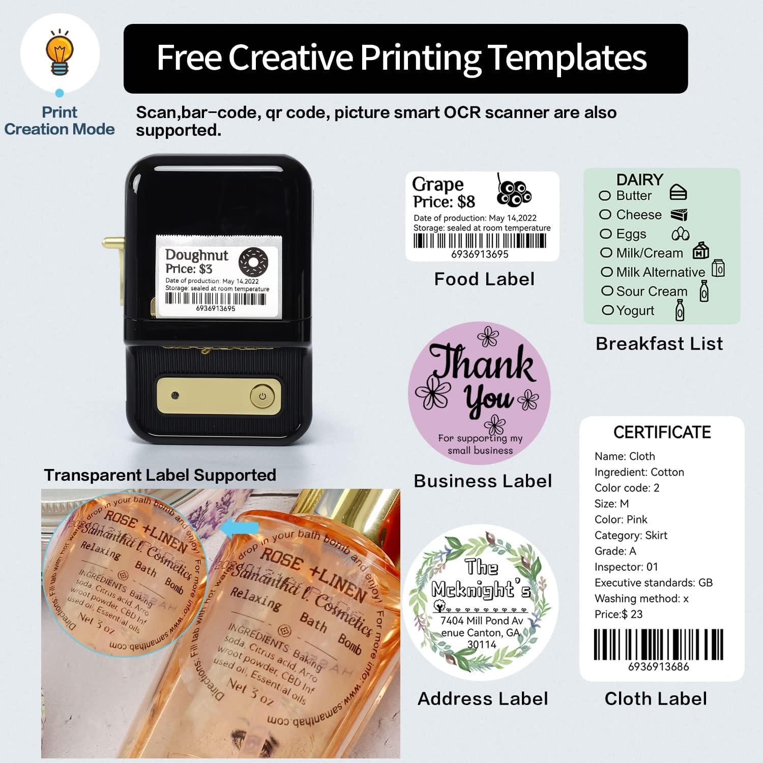 Impresora de Etiquetas Térmica B21 Portátil Bluetooth Negro