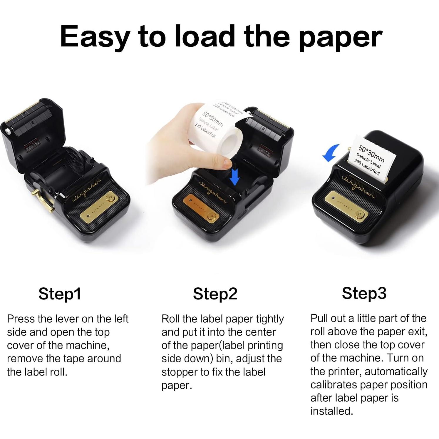 Impresora de Etiquetas Térmica B21 Portátil Bluetooth Negro