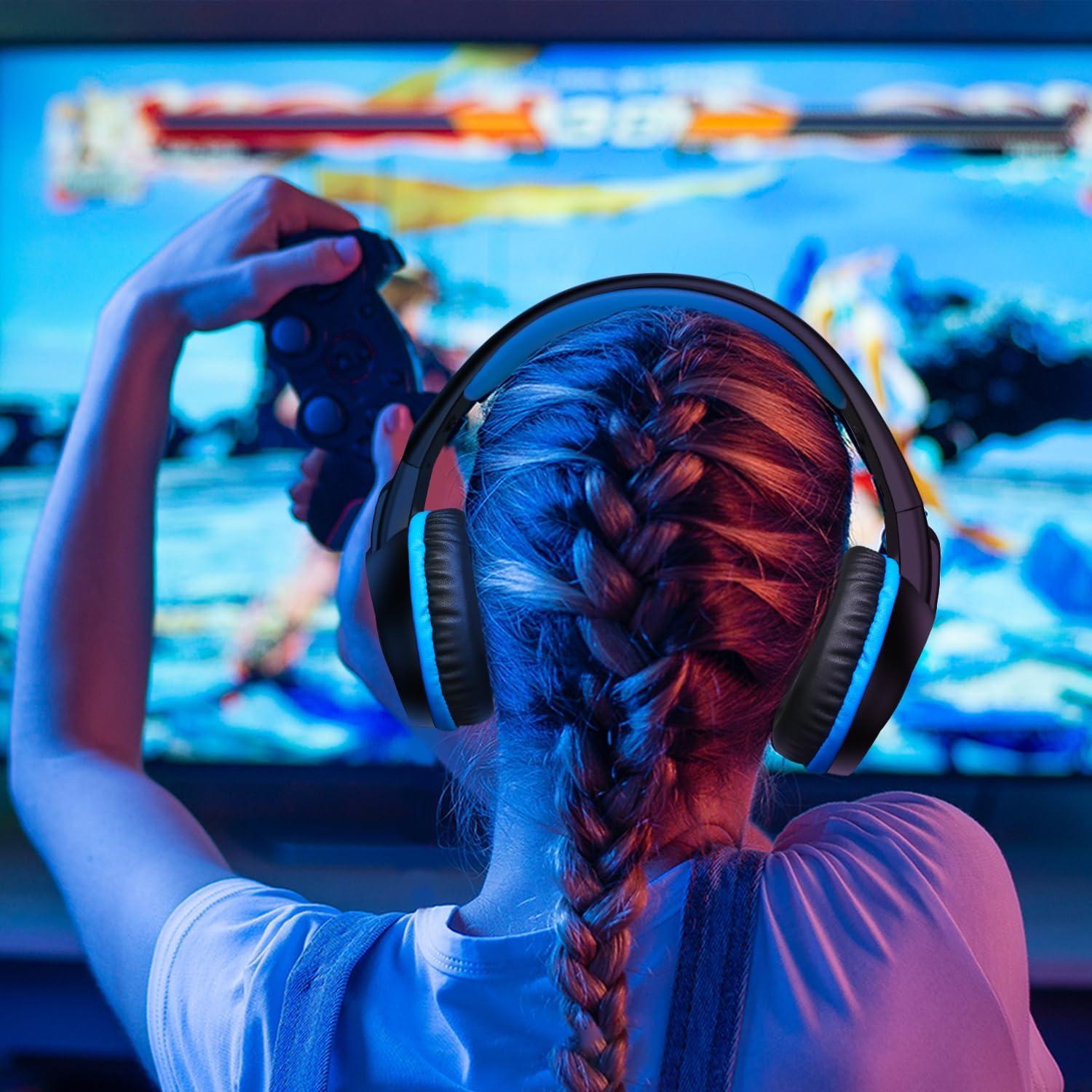 Auriculares Gaming ETWAR B3 Azul con Micrófono y Cancelación de Ruido